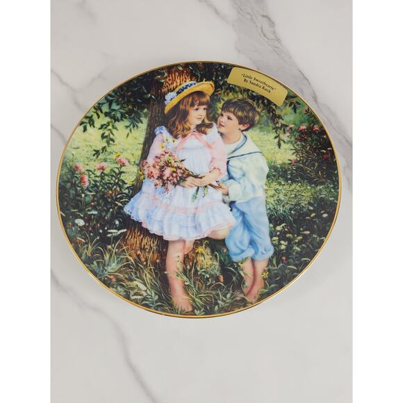 Little Sweethearts Sandra Kuck Fine China Year 1987 Wall Decor Plate 9" USA - Picture 7 of 11